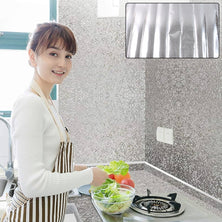 Aluminium Kitchen Wall Sheet Aluminium Without Adhesive (3 Pc  50x90 Cm)