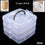 2644 3-tier 18 Sections Transparent Stackable Adjustable Compartment Slot Plastic Craft Storage Box