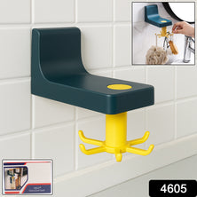 4605 360 Degree Rotating Self Adhesive Plastic Wall Hook Hanger Multifunctional Hanger With 6 Heavy Duty Claw Hooks
