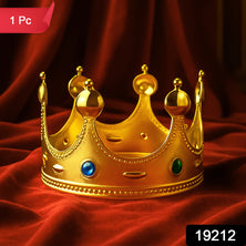 Golden Royal Crown With Colored Gems (1 Pc)