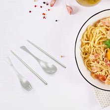 Picnic Dinner Spoon Fork Chopsticks Cutlery Tablewares Set  Traveling Spoon Set High Quality Cutlery Set (4 Pc  1 Set )