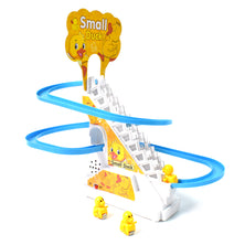 4480  Ducks Climb Stairs Toy Roller Coaster Electric Duck Chasing Race Track Set Fun Duck Stair Climbing Toy With Flashing Lights Music And 3 Ducks Small Ducks Climbing Toys