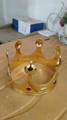 Golden Royal Crown With Colored Gems (1 Pc)