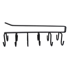Double-row Metal Cupholder Rack Multi-purpose Iron Hanger With 6 Hooks (1 Pc)