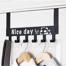 Heavy-duty Carbon Steel Door Hook Hanger Rack (2 Pc  6 Hook  Black)