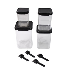 Plastic Air Tight Containers Storage (4 Pc Set With 4 Spoon)