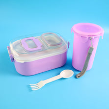 Multi-functional 1 Set Leakproof Lunch Box With Cutlery  Tumbler