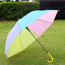 Colorful Rainbow Umbrella Multi-colour J Shaped Handle (1 Pc)