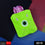6519 Green One Eye Monster Print Small Hot Water Bag With Cover For Pain Relief Neck Shoulder Pain And Hand Feet Warmer Menstrual Cramps.